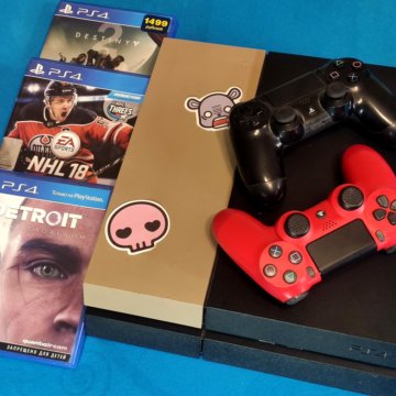 Приставка PS4, 2 джойстика, игры