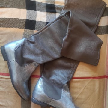 Сапоги ботфорты кожа