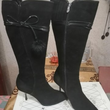 Сапоги женские замша нат