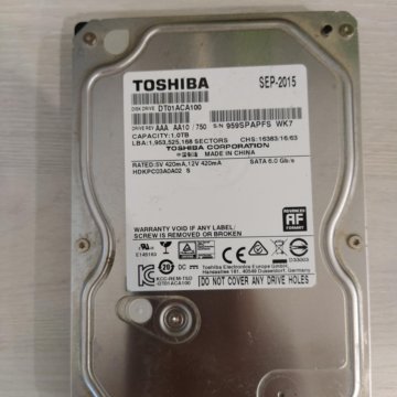 Жёсткий диск Toshiba 1 Тб.