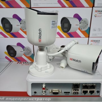 Комплект IP HiWatch 4Mpx на 2камеры с тех ColorVu