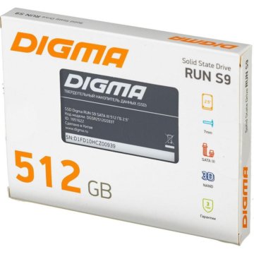 SSD накопитель 512Gb Digma RUN S9 Sata3