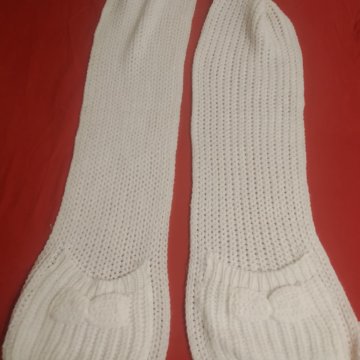 Шарф белый с карманами