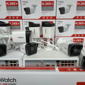 IP Комплекты HiWatch 2Мп Камеры + ресивер с PoE