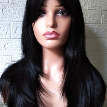 Парик каскад с удлиненной челкой Черный