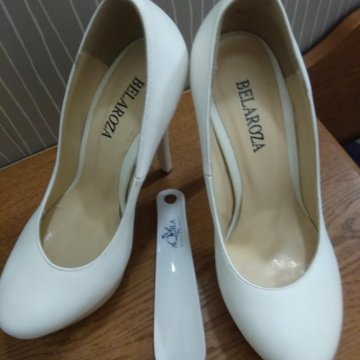 Туфли белые. Лабутены. Р 36