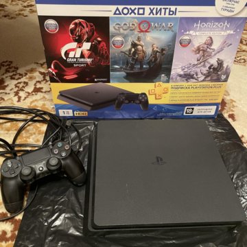 Sony ps4 slim 1tb + 3 игры и геймпад