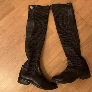 Кожаные ботфорты итальянские