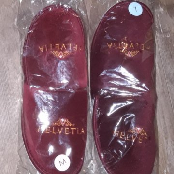 Тапочки махровые красные премиум-класса