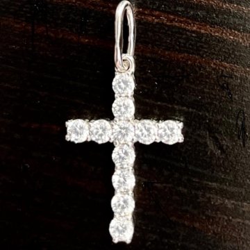 Крестик серебро с фианитами