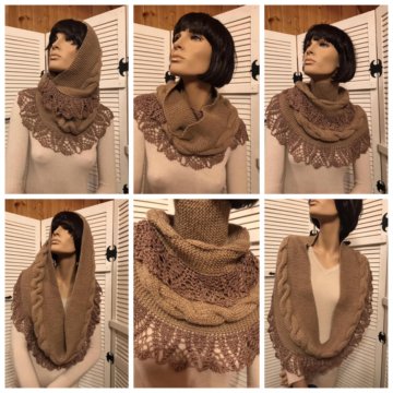 Шарф-хомут новый. Шерсть + вискозный шёлк