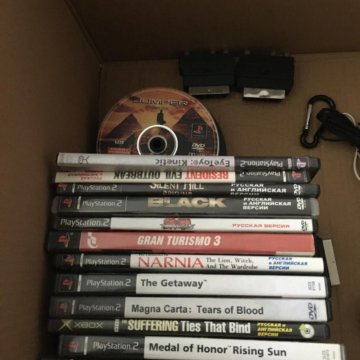Коробка с играми (25)+ (подставка PS2 fat