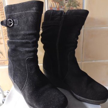 Сапоги замшевые