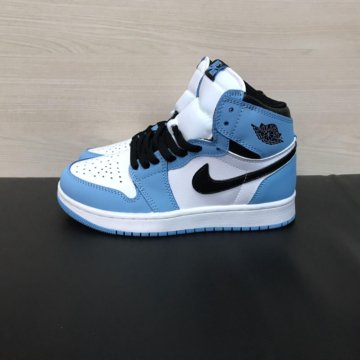 Кроссовки Nike Air Jordan зимние бело-голубые