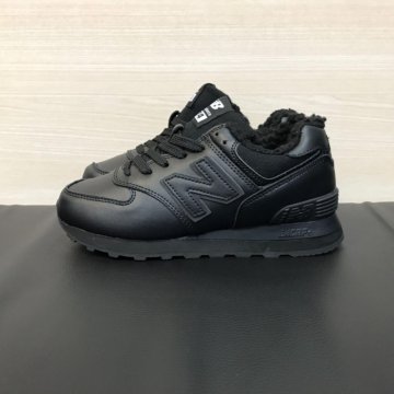 Кроссовки New Balance 574 черные зимние