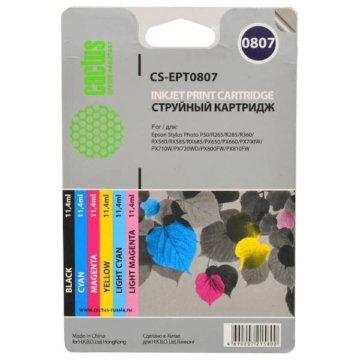 Картридж струйный Cactus CS-EPT0807 многоцветный д