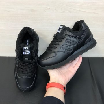 Кроссовки New Balance 574 черные зимние