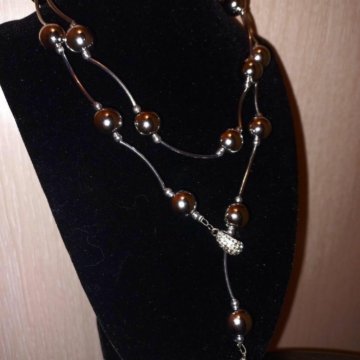 Бижутерия, колье, бусы. Серебро 925 пробы.