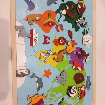 Деревянный пазл Карта мира