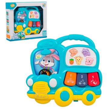 Пианино-автобус на батарейках звуки животных/цифры