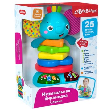 Игрушка развивающая азбукварик пирамидка слоник му