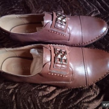Туфли кожаные коричневые