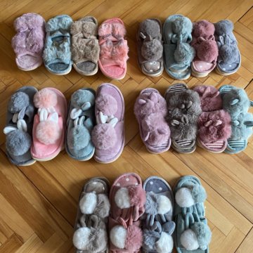 Домашние женские тапочки Зайки