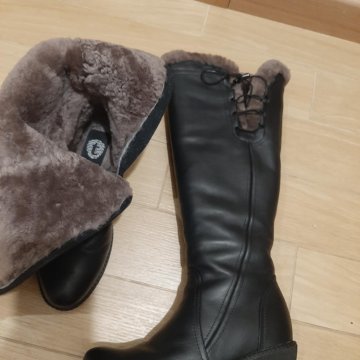 Сапоги зимние, теплые, кожанные на меху