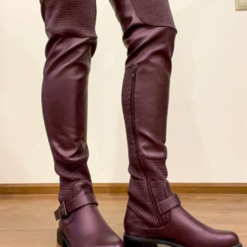 Высокие ботфорты 39-40 бордо