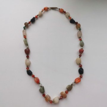 Бусы из натур камней, сердолик, гематит, 64 см