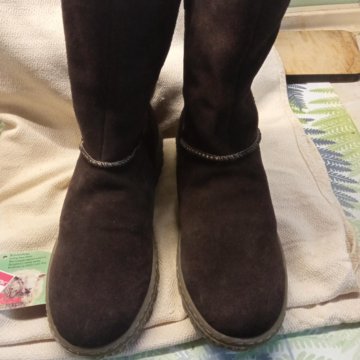 Сапоги женские зимние 40 разм. замша шоколад.