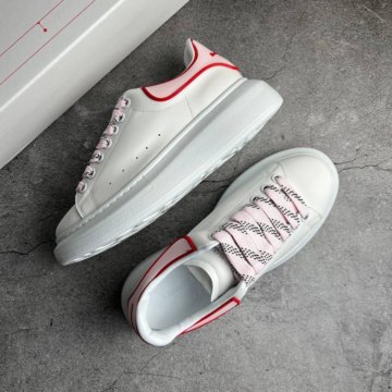 Alexander McQueen White Pink Carnelian Red