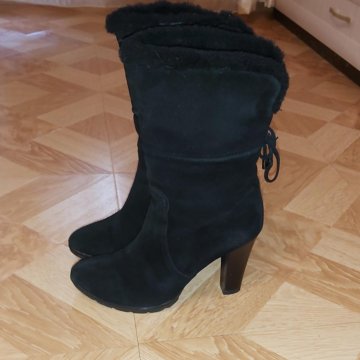 Зимние замшевые сапоги 37