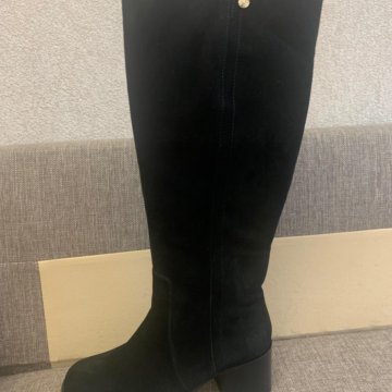 Сапоги зимние замшевые