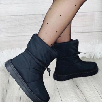 Зимние угги дутики женские 36-38 р черные,