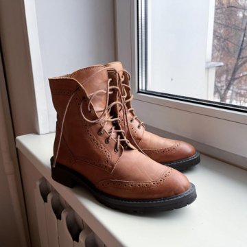 36р кожа zara высокие ботинки броги демисезон 36