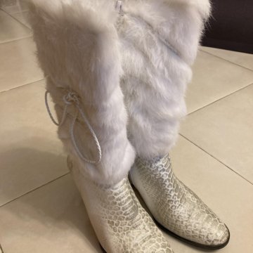 Сапоги женские кожаные на танкетке, р38