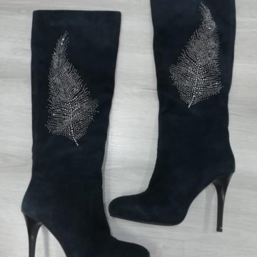 Сапоги замшевые