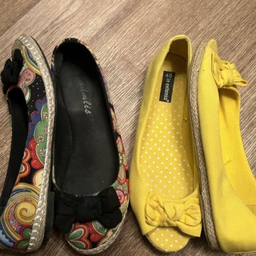 Туфли балетки тканевые летние