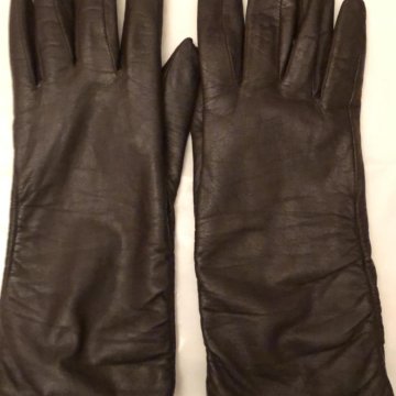 Женские кожаные высокие перчатки р.8