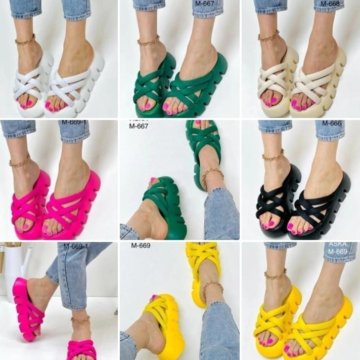 Бомбические летние шлёпанцы на платформе