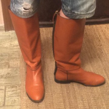 Сапоги Zara 38-39 на полную ногу кожа