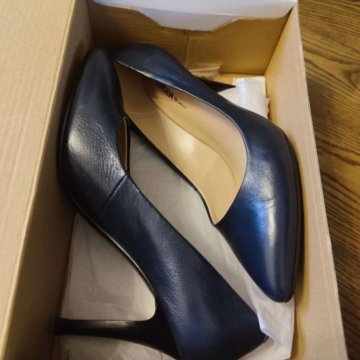 Туфли лодочки, 38 р., каблук 8 см, цвет синий