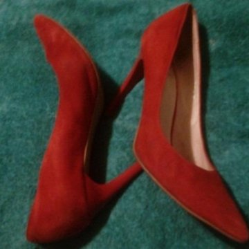 туфли красные замша кожа оригинал каблук шпилька