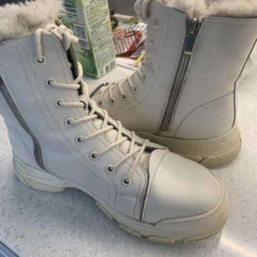 Зимние сапоги, кожа, шерсть