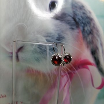 Бижутерия,серьгискраснойвставкой