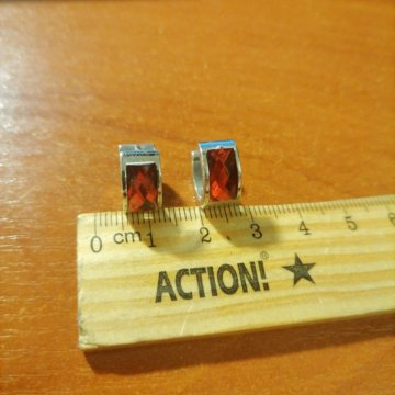 бижутерия, серьги с красной вставкой