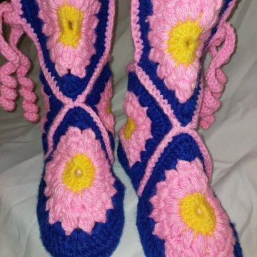 Домашняя вязаная обувь,сапожки,ботинки,тапочки