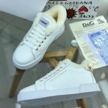 Натуральные зимние кроссовки Dolce&Gabbana