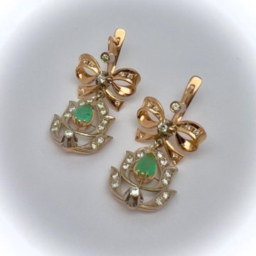  Серьги золотые